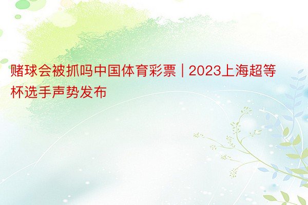 赌球会被抓吗中国体育彩票 | 2023上海超等杯选手声势发布